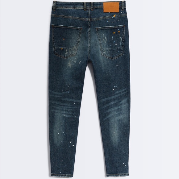 ZARA MENS SKINNY JEANS WITH PAINT SPLATTER SIZE 31 - Picture 13 of 14